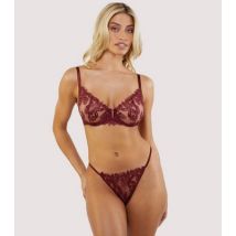 Wolf & Whistle Burgundy Eva Embroidered Thong New Look