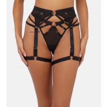 Women's Black Alexa Mesh Multi-Strap Suspender Belt Wolf & Whistle New Look