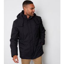 Men's Black Relaxed Ripstop Patch Pocket Hooded Coat Threadbare New Look