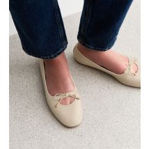 Women's Off White Cutout Faux Leather Ballet Pumps New Look