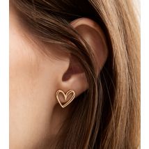 18ct Gold Plated Heart Stud Earrings New Look