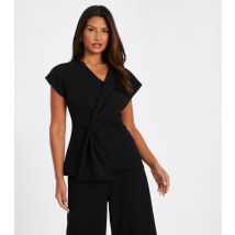 Women's Black Oversized Bow Top Quiz New Look