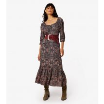 Women's Black Paisley Midi Dress Apricot New Look