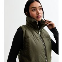 Women's Khaki Gilet Gini London New Look