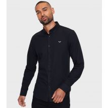 Men's Black Beacon Long Sleeved Shirt Threadbare New Look