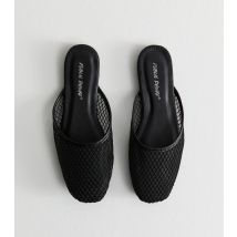Women's Black First Dance Backless Flat Mules Public Desire New Look