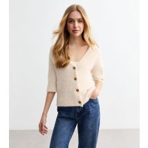 Women's Cream Sparkly Knitted Cardigan Sunshine Soul New Look