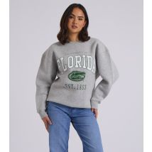 Women's Marl Grey Florida Oversized Sweatshirt Urban Bliss New Look