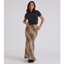 Women's Snake Print Bias Cut Maxi Skirt Urban Bliss New Look