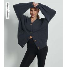 Women's by Zara McDermott Grey Oversized Cardigan Rise New Look
