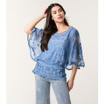 Women's Light Blue Floral Lace Blouse Blue Vanilla New Look