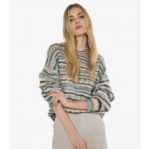 Women's Multi Striped Aran Knit Jumper Apricot New Look
