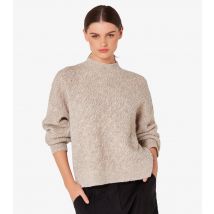 Women's Stone Plaited Knit Mock Neck Jumper Apricot New Look