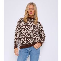 Women's Brown Leopard Print Jumper Gini London New Look