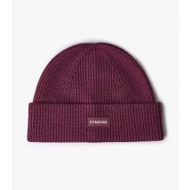 Burgundy Logo Ribbed Beanie Gym King New Look