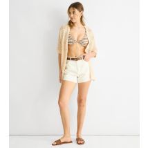 Women's Stone Crochet Knit Cardigan Gini London New Look