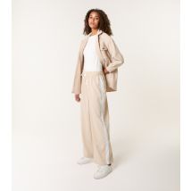 Women's Stone Side Stripe Trousers Blue Vanilla New Look