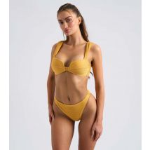 Women's Bright Yellow Ribbed Bikini Bottoms Urban Bliss New Look