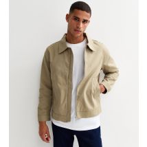 Men's Stone Collared Jacket Jack & Jones New Look
