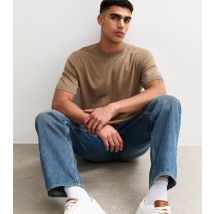 Men's Light Brown Crew Neck Knit T-Shirt Jack & Jones New Look