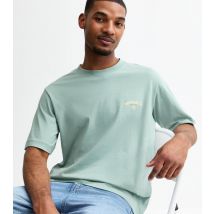 Men's Mint Green Printed Crew Neck T-Shirt Jack & Jones New Look