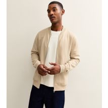 Men's Only & Son Cream Regular Zip Up Bomber Jacket Only and Sons New Look