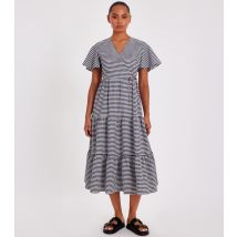 Women's White Gingham Print Midaxi Dress Quiz New Look