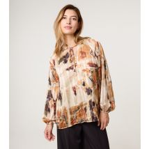 Women's Multi Colour Abstract Print Tie Neck Blouse Blue Vanilla New Look