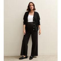 Women's Maternity Black Jersey Wide Leg Trousers New Look