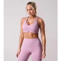 Women's Pink 365 Logo Print Ruched Sports Bra Gym King New Look