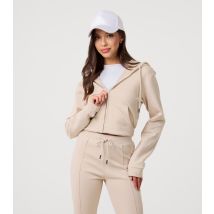Women's Stone Cropped Zip Up Hoodie Pink Vanilla New Look