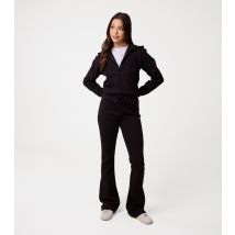 Women's Black Pintuck Flared Trousers Pink Vanilla New Look