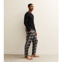 Men's Black Regular Check Pyjama Bottoms Jack & Jones New Look