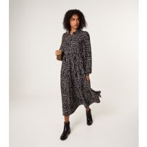 Women's Black Geometric Print Shirt Dress Blue Vanilla New Look