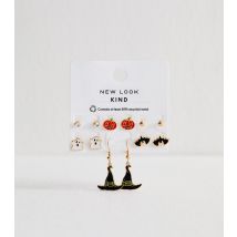 Gold Tone Pack of 6 Halloween Stud and Hoop Earrings New Look