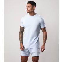 Men's Light Blue Tape T-Shirt Gym King New Look