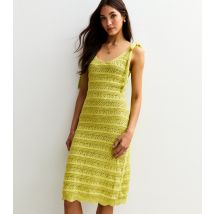Women's Light Green Crochet Knit Mini Dress Sunshine Soul New Look