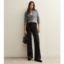 Women's Tall Black Stretch Wide Leg Jeans New Look