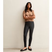 Women's Petite Black Coated Lift & Shape Jeans New Look