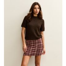Women's Tall Red Check Tube Mini Skirt New Look