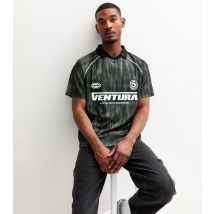 Men's Black Ventura Print Polo Top Jack & Jones New Look