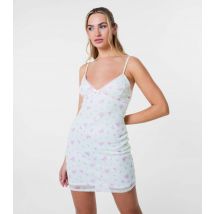 Women's White Ditsy Print Camisole Mini Dress Pink Vanilla New Look