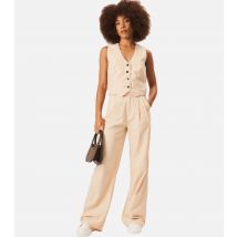 Women's Stone Pleated Tailored Trousers Gini London New Look