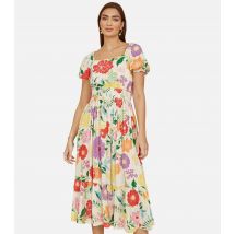 Women's Multicolour Floral Print Midi Dress Yumi New Look