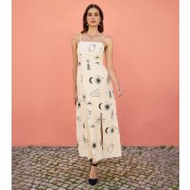 Women's Off White Printed Midi Dress Yumi New Look