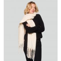 Cream Woven Thread Detail Scarf South Beach New Look