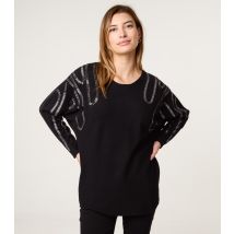 Women's Black Embellished Jumper Blue Vanilla New Look