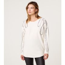 Women's White Embellished Jumper Blue Vanilla New Look