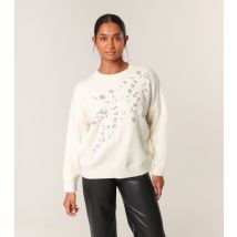 Women's Off White Sequin Embellished Jumper Blue Vanilla New Look