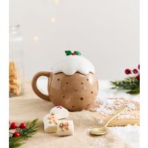 Brown Christmas Pudding Mug with Lid New Look